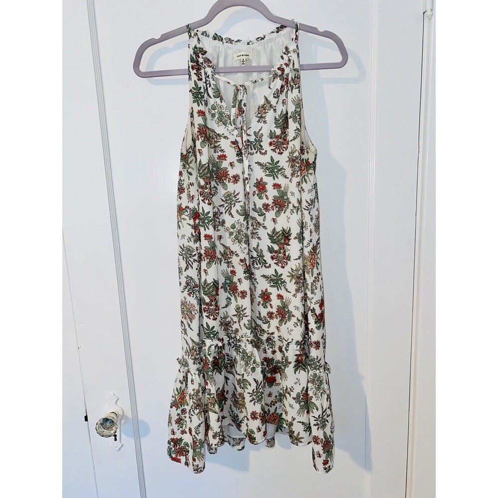 Max Studio Womens Dress Sleeveless Floral Tie Front High Low Boho Flowy sz Small